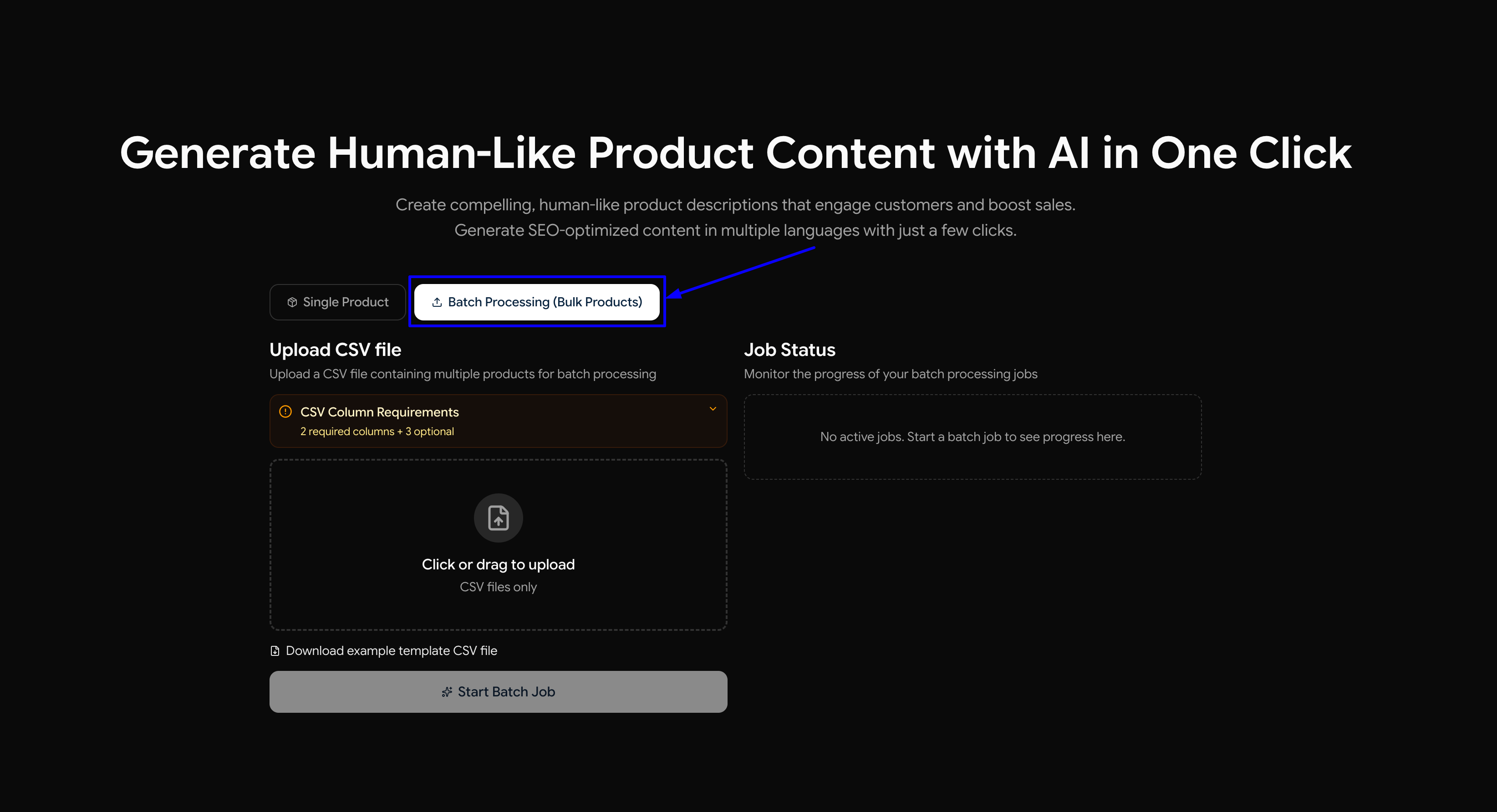 Squadexa AI Batch Processing - Bulk Product Content Generation